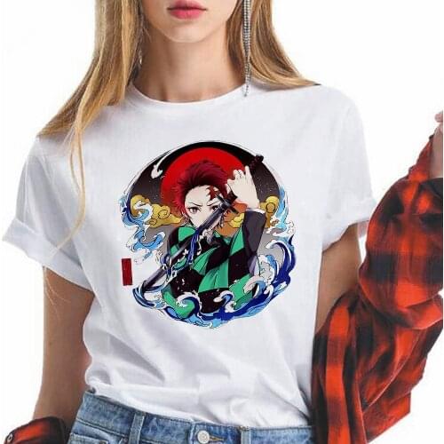 Demon Slayer T Shirt Women/men Kawaii Cartoon Tops T-shirt Kimetsu No Yaiba Japanese Anime Demon Blade Graphic Tees Female/male