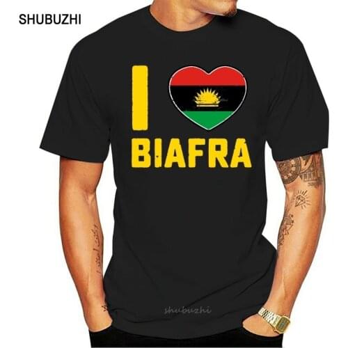 I love Biafra flag tshirt men cotton tshirt summer brand teeshirt euro size free shipping