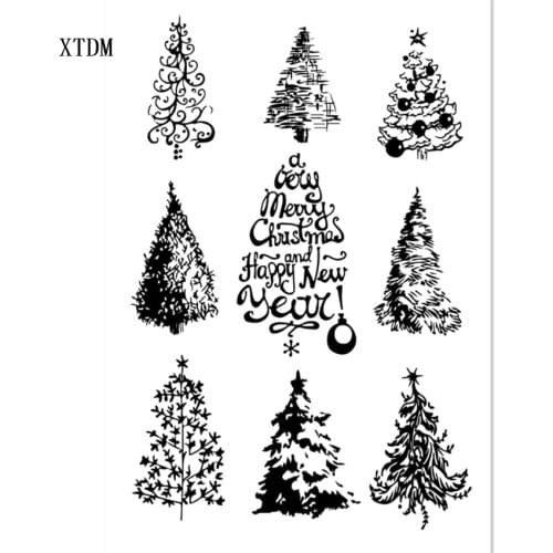 Hot selling christmas tree transparent clear stamp / silicone seal roller stamp DIY scrapbook album / card productionEaster
