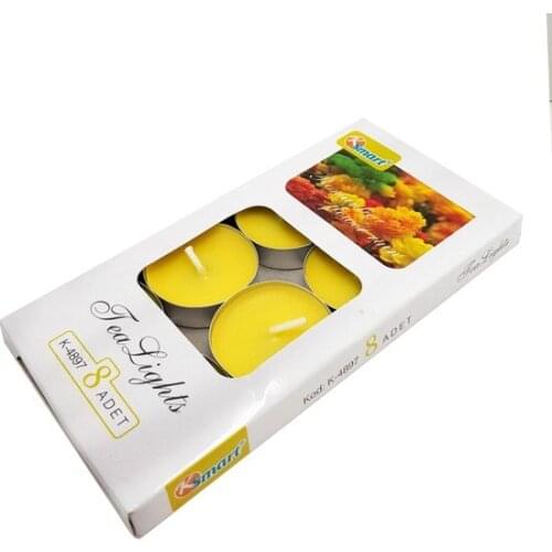 K-Smart 8'li Yellow Tea Light Candle Full House MM32SR candles and scents свечи и ароматы velas y aromas