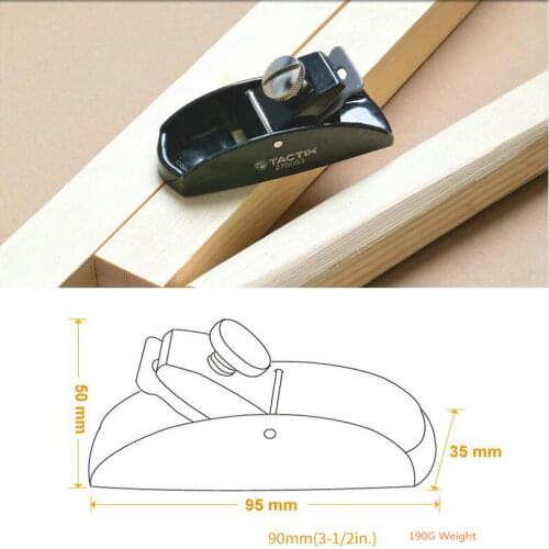 HQ Tiny Mini Small 90MM Woodworking Steel Plane Carpenter Plane with 25MM Adjustable Edged Blade for Small Pieces Wood