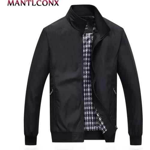 MANTLCONX 7XL 8XL New 2020 Casual Jacket Men Autumn Outerwear Mandarin Collar Quality Men Bomber Jacket Male Coat for Men Autumn