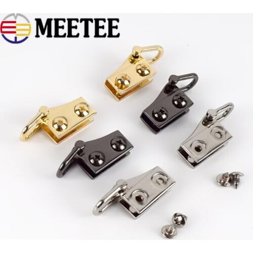 Meetee 10/30pairs 20X10mm Bag Metal Ear Shoulder Strap Hang Buckles Side Clamp Hook DIY D Ring Sides Clip Luggage Accessories