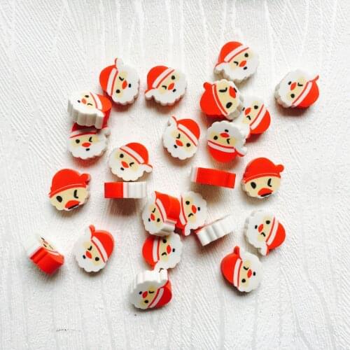 Kawaii kids erasers 100pcs santa claus erasers cute pencil eraser student stationery office & school supplies prizes for kids