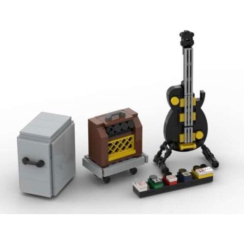 Electric Guitar Model Building Blocks Moc Brick Kid Gift And Educational Toys For Children Puzzle Music Toys