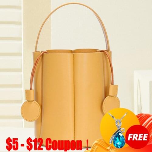 CGA Fashion Bags For Women Bucket Crossbody Simple Design Luxury Genuine Leather Small Handbags Lady Tote Shoulder Messenger Bag