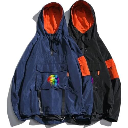 Men Autumn Outdoor Hooded Jacket Windbreaker Jacket Men Large Size Windbreaker Multi-Pocket Jacket Clothing Pullover