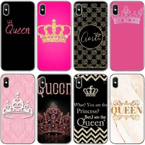 Queen and king crown Coque Soft Silicone Phone Case For iPhone 6 6plus 7 8plus 5 5S 5C SE For iPhone X XS XR XS Max