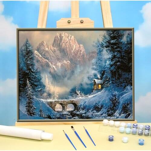 Tree Landscape DIY Painting By Numbers Kit Acrylic Paints 40*50 Boards By Numbers Wall Paintings For Wholesale