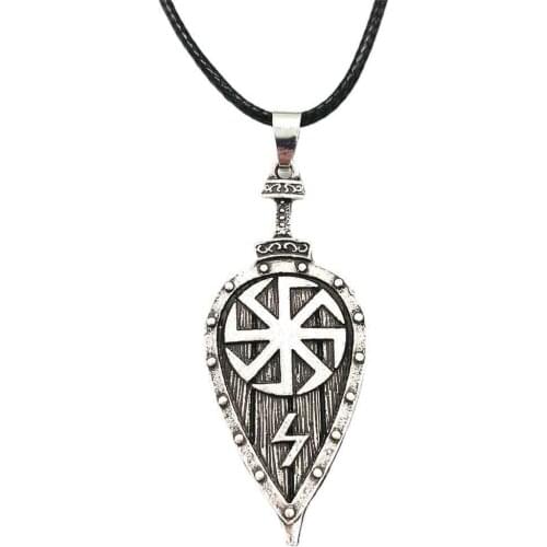 Nostalgia Kolovrat Symbol Slavic Shield Pendant Necklace For Men Women Amulet Talisman