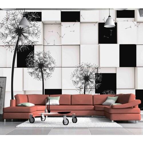 Custom papel DE parede 3 d,Dandelion,3D stereoscopic wallpaper for living room backdrop bedroom embossed wallpaper