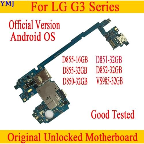 16GB 32GB for LG G3 D855 Motherboard original unlocked With Android OS for LG G3 Logic board D855 D852 D851 D850 VS985 RAM 2G/3G