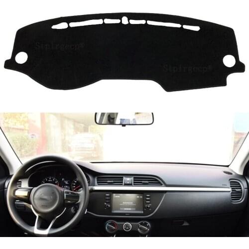For KIA RIO 4 K2 2017-2019 Russian Versions Dashboard Cover Sun Shade Non-slip Dash Mat Pad Carpet Stickers Interior Accessories