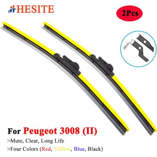 HESITE Red Hybrid Wipers For Peugeot 3008 MK2 2 II SUV GT Line Model Accessories Parts 2009 2011 2019 Front Window Screen Wiper