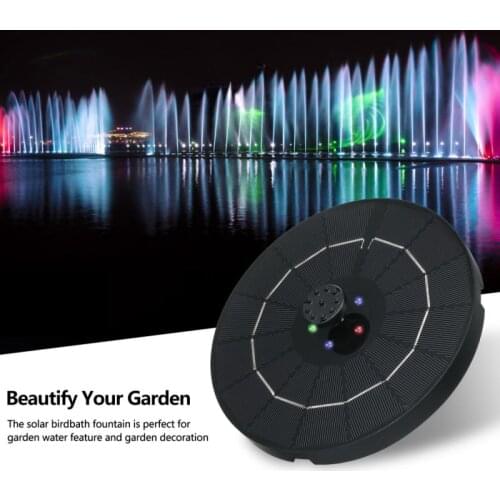 LED Solar Fountain Pump 3.8W 2200mAh 190MM 6-IN-1 Floating Solar Powered For Birdbath Backyard Pond Pool Garden Decor