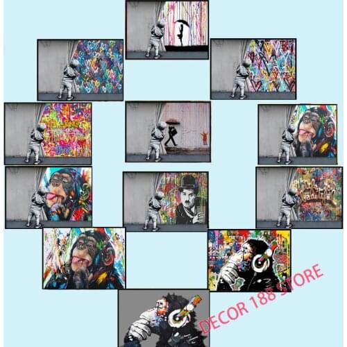 Street Graffiti Art Posters and Prints Paint Rain Love Disney Canvas Painting Wall Art Pictures for Living Room Home Decor