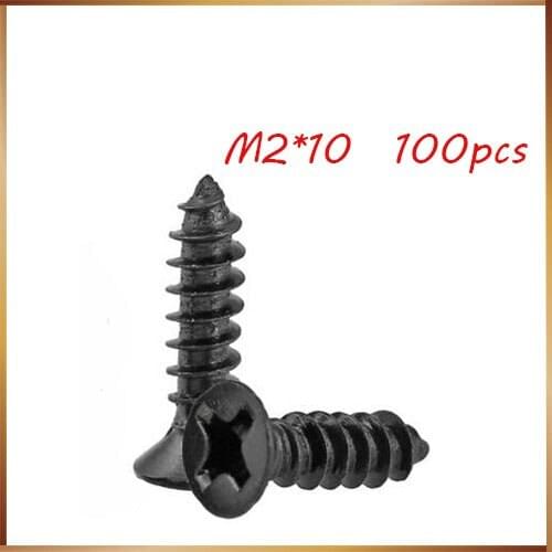 M2 screws free shipping Self Tapping Screw Countersunk Head Flat Screws M1 M1.2 M1.4 M1.7 M2 M2.3 M2.6 Small Philips Black Steel