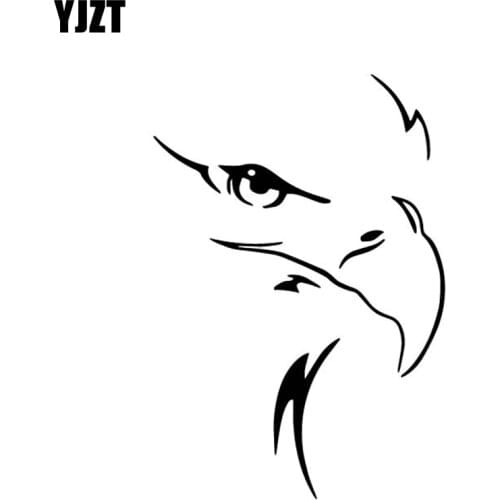 YJZT 10.4CM*15.1CM Eagle Fashion Decorate Car Sticker Car Trunk Vinyl Decal Pattern Black/Silver C4-2286