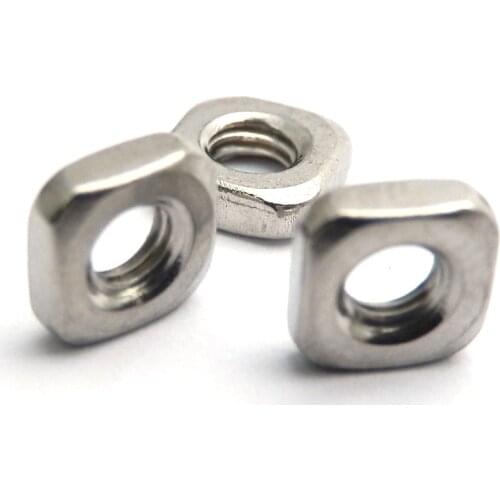 100pcs/lot M3x5.4x1.8mm 3mm A2 STAINLESS STEEL SQUARE THIN NUTS DIN 562