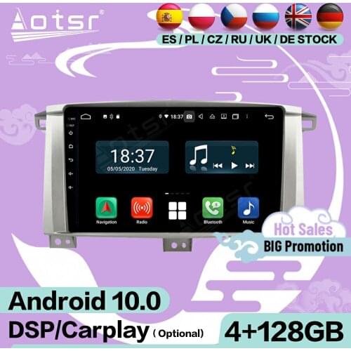 128 Carplay Multimedia Stereo Android Player For Toyota Land Cruiser 100 LC100 2005 2006 2007 GPS Audio Radio Receiver Head Unit