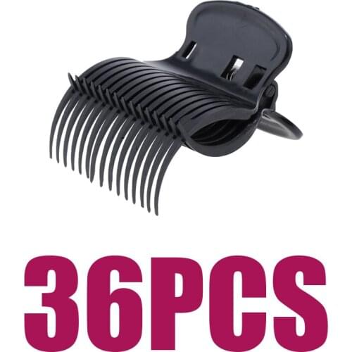36Pcs Replacement Electric Hot Roller Plastic Hair Clips Curler Claw Clamps for Women & Girls, Black
