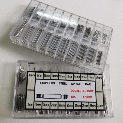 400PCS for 8-28mm stainless steel watchband spring bar link pin kitwith box watchmaker professional watch repair tool parts