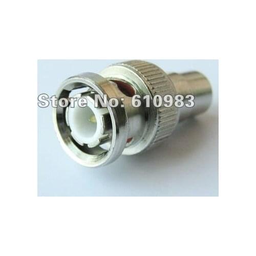 5 pieces/lot)BNC - RCA adapter BNC Plug male to RCA Jack female nickelplated straight connector adapter