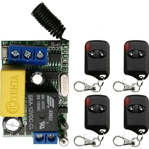 AC220V 10A 1CH Wireless Remote Control Switch System teleswitch Receiver + cat eye Transmitters for Appliances Gate Garage Door