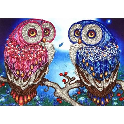 Couple Owl 5D Special Shaped Diamond Painting Embroidery Needlework Rhinestone Crystal Cross Craft Stitch Kit DIY
