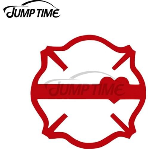 JumpTime 13 x 10.2cm For MALTESE CROSS with Red Line and Heart Car Stickers Creative vinyl Decal Sunscreen Car Bumper Decoration