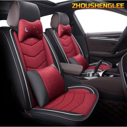 ZHOUSHENGLEE Flax car seat covers for kia carnival stinger lexus lx470 hyundai tucson elantra grand i10 seat cover cars