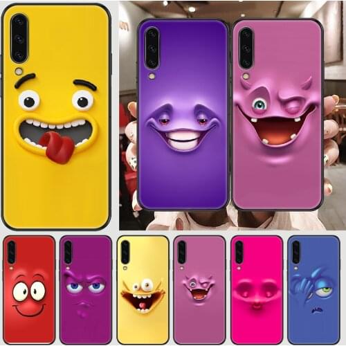 Cartoon funny face Phone case For Samsung Galaxy A 3 5 7 8 10 20 21 30 40 50 51 70 71 E S 2016 2018 4G black 3D prime trend