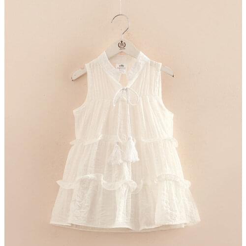 Girl Child Sleeveless Dress 2021 Summer New Simple Solid Color Cake Vest dress baby girl clothing