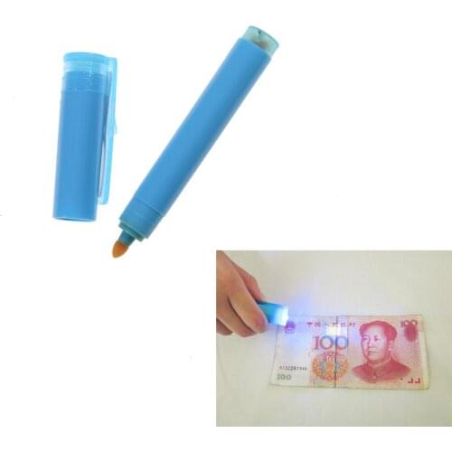 1 Pc Counterfeit Fake Forged Marker Pen Banknotes Detector 2in1 UV Light Money Bank Note Checker Detector Tester
