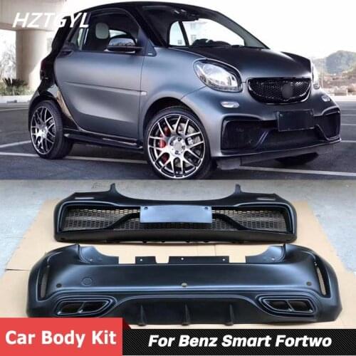 FRP Unpainted Car Body Kit Front And Rear Bumper For Benz Smart Fortwo Facelift AMG Style