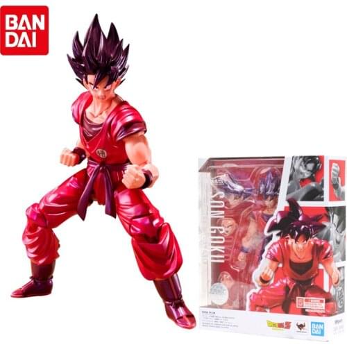 Bandai Genuine SHF Limited Dragon Ball Super Z Son Goku Kaiouken Red Saiyan Joints Movable Dolls Action Figures Model Toys Gifts