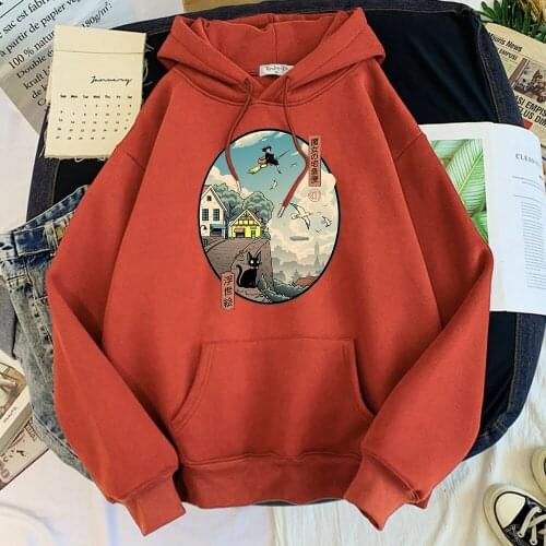 Hoodies Ukiyoe Anime Printed Womens Hoodie Aesthetics Fashion Hoody For Women Korean Retro Sweatshirt Harajuku Casual Clothes