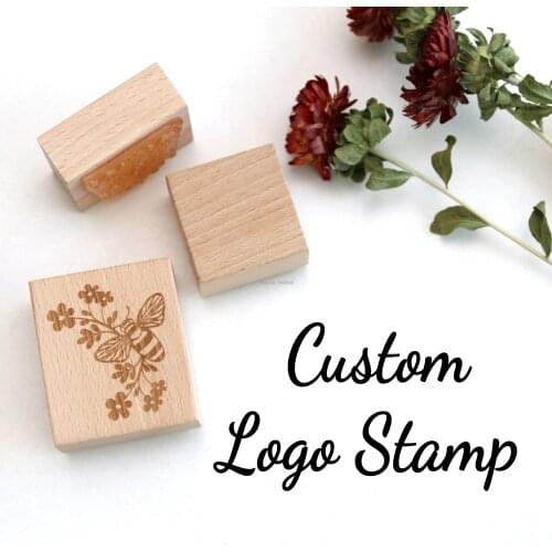 Custom your logo wood rubber stamp, Retro wooden stamp DIY Scrapbooking decoration Handmade card Craft standard stamps