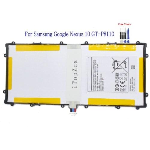 ITopZea 1 x 9000mAh SP3496A8H Replacement Battery For Samsung Google Nexus 10 GT-P8110 P8110 HA32ARB Tablet Batteries + Tools
