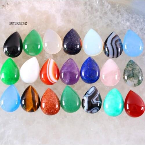 Water Drop 18x13MM CAB Cabochon Multi color Natural Stone Bead For Jewelry Making Necklace Pendant Bracelet Earrings 10Pcs K799