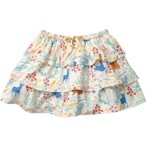 Little Maven Summer New Baby Girl Clothes Denim Color Cotton Unicorn Lolita School Cute Comfy Mini Skirts for Kids 2-7 Years