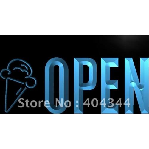 LK817- OPEN Ice-cream Cafe Business NEW LED Neon Light Sign home decor crafts