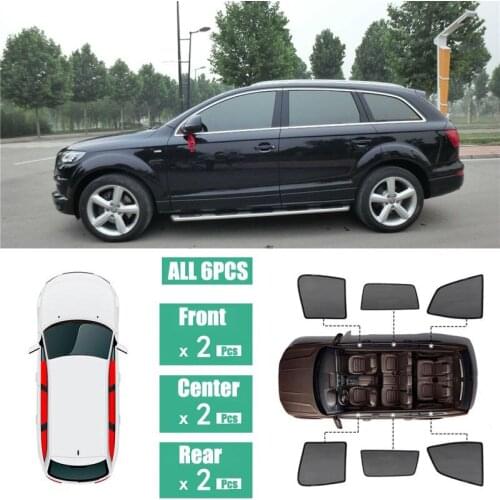 Side Windows Magnetic Sun Shade UV Protection Ray Blocking Mesh Visor Fit For Audi Q7 2006-2015