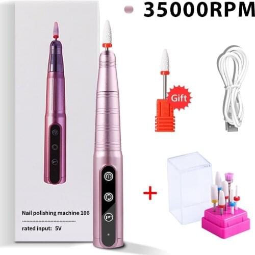 35000RPM Electric Sander for Manicure Pedicure Nail File Gel Polish Remover Milling Cutter for Nail Art Salon Nail Drill Machine