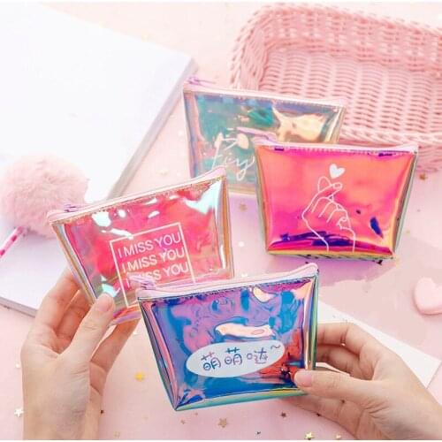 ETya Fashion Kid Coin Bags Wallet PVC Women Lady Small Mini Coin Pouch Zipper Money Key Earphone Line Coin Holder Purse