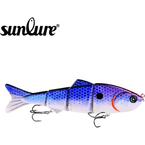 SUNLURE 4 Sections Swimbait 38g-1.34oz/6.1"-15.5cm Fishing Bait Hard Bait Fishing Tackle 10 Color Lure 4# Hook With Retail Box
