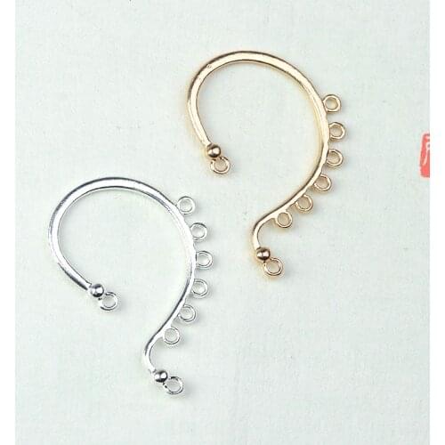 10pcs Retro Style Alloy Without Pierced Earrings Six Piercing Holes Ear Hook Earring Accessories DIY Earring Alloy Accessories