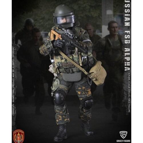 Crazy Figure 1/12 Scale Soldier Russian Alpha Sniper Machine Gunner 6’’action figure model toy set gift collection