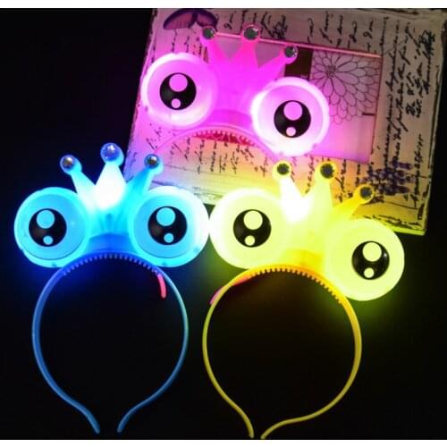 Princes Flashing Colorful Christmas Party Birthday Eye Headdress Led New Years Luminous Hair Hoop