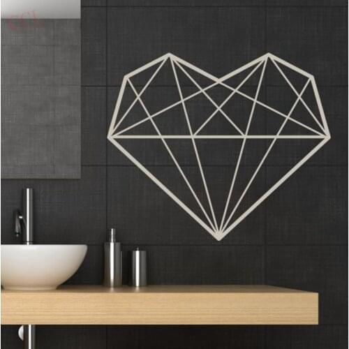 Diamond Shape Vinyl Decals HEART Geometric WALL STICKER Home Art Modern Decor